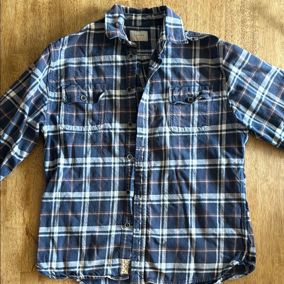 Jachs Blue and White Flannel Shirt - Picture 1 of 9